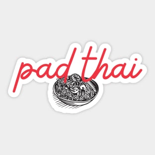 pad thai - Thai red - Flag color - with sketch Sticker